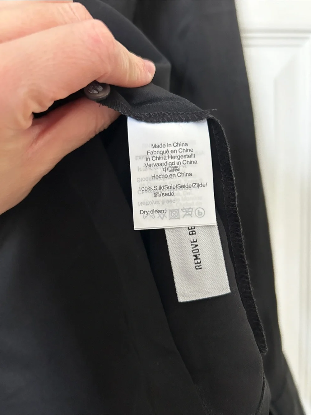 J. Crew Silk Black Long-Sleeve Button-Down Shirt